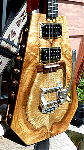4 String Myrtlewood top Electric/Acoustic Cigar Box Guitar by Don McCann  dmccann@rainierconnect.com USA
