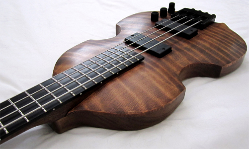 Redwood Violin Bass Guitar by Wilkat Guitars, USA wilkat@sympatico.ca