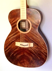Claro Walnut Guitar with Curly Redwood Top by Eric Weigeshoff eric.weigeshoff@gmail.com  USA
