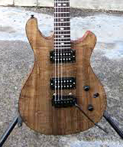 Myrtlewood Top on Solid Body Guitar by Piero Savini Email psavini@tpg.com.au  Australia  Facebook