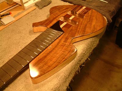 Curly Koa Top Solid Body Electric Bass Guitar