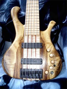 Myrtlewood & Maple Solid Body Electric Bass Guitar by Jesus Marcos