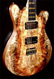 Myrtlewood "Bling" Solid Body Electric Guitar by DD Custom Guitars www.ddcustomguitars.com
