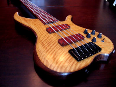 Myrtlewood Solid Body Electric Bass Guitar by Lonny White