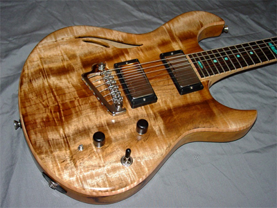 Myrtlewood Solid Body Guitar by Stambaugh Designs, USA