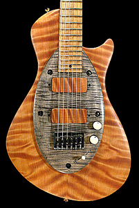 Curly Redwood top guitar by Malinoski Guitars www.malinoskiguitar.com USA