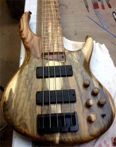 Pistachio Top and Fingerboard and Walnut Back Bass by Michael Tobias Design www.mtdbass.com  USA