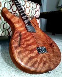 Curly Redwood Tenor Guitar by Harrison Withers USA hcw350@yahoo.com Facebook