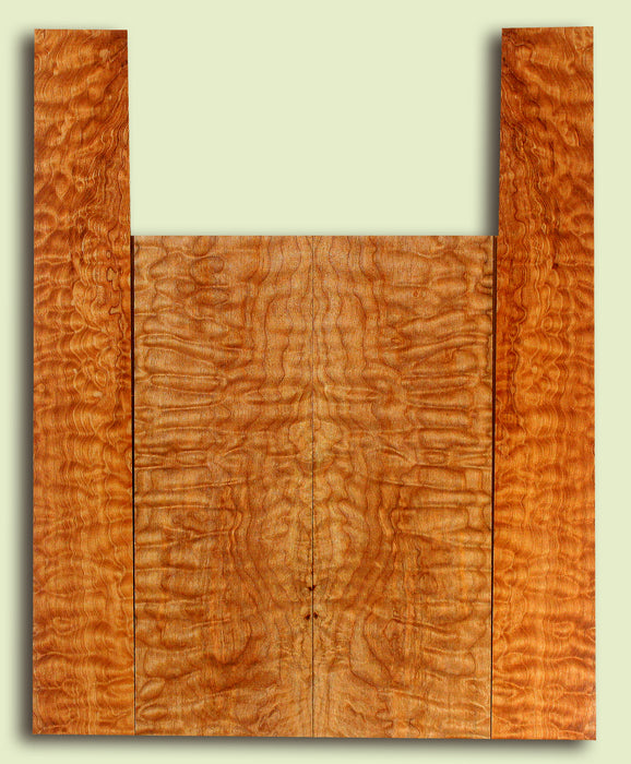 Maple Baritone Ukulele Back and Side Set, Quilted Figure