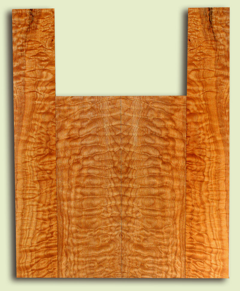 Maple Baritone Ukulele Back and Side Set, Quilted Figure