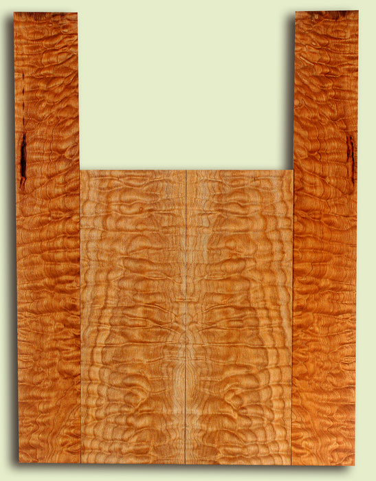 Maple Baritone Ukulele Back and Side Set, Quilted Figure