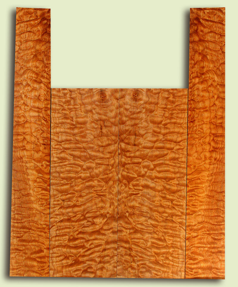 Maple Baritone Ukulele Back and Side Set, Quilted Figure