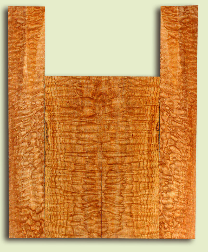 Maple Baritone Ukulele Back and Side Set, Quilted Figure