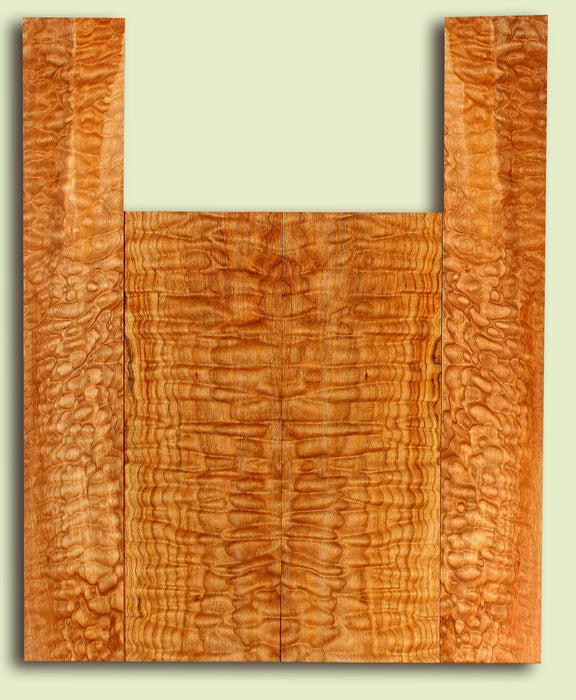 Maple Baritone Ukulele Back and Side Set, Quilted Figure
