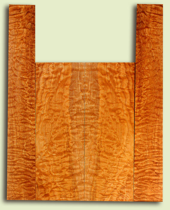 Maple Baritone Ukulele Back and Side Set, Quilted Figure