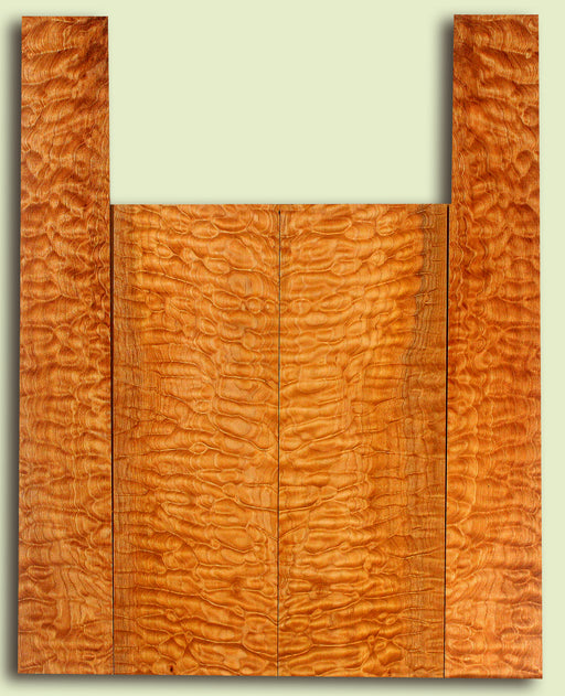 Maple Baritone Ukulele Back and Side Set, Quilted Figure