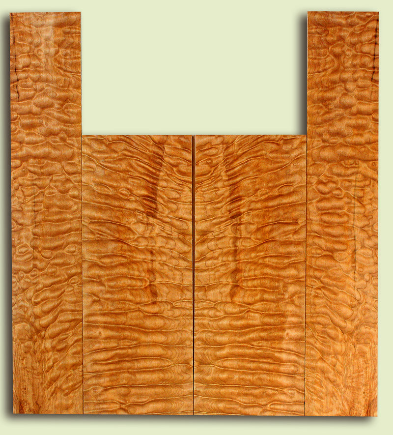 Maple Baritone Ukulele Back and Side Set, Quilted Figure