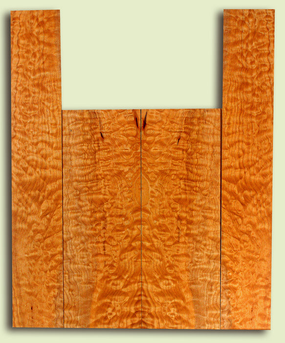Maple Baritone Ukulele Back and Side Set, Quilted Figure