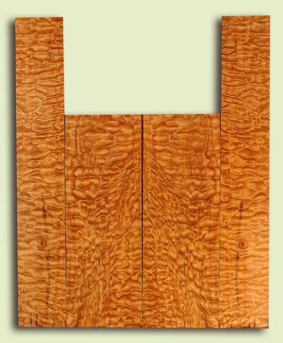 Maple Baritone Ukulele Back and Side Set, Quilted Figure