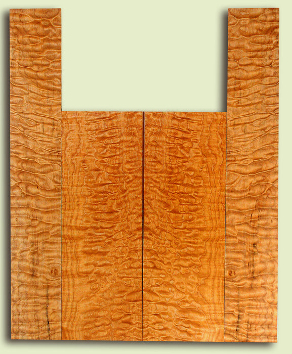 Maple Baritone Ukulele Back and Side Set, Quilted Figure