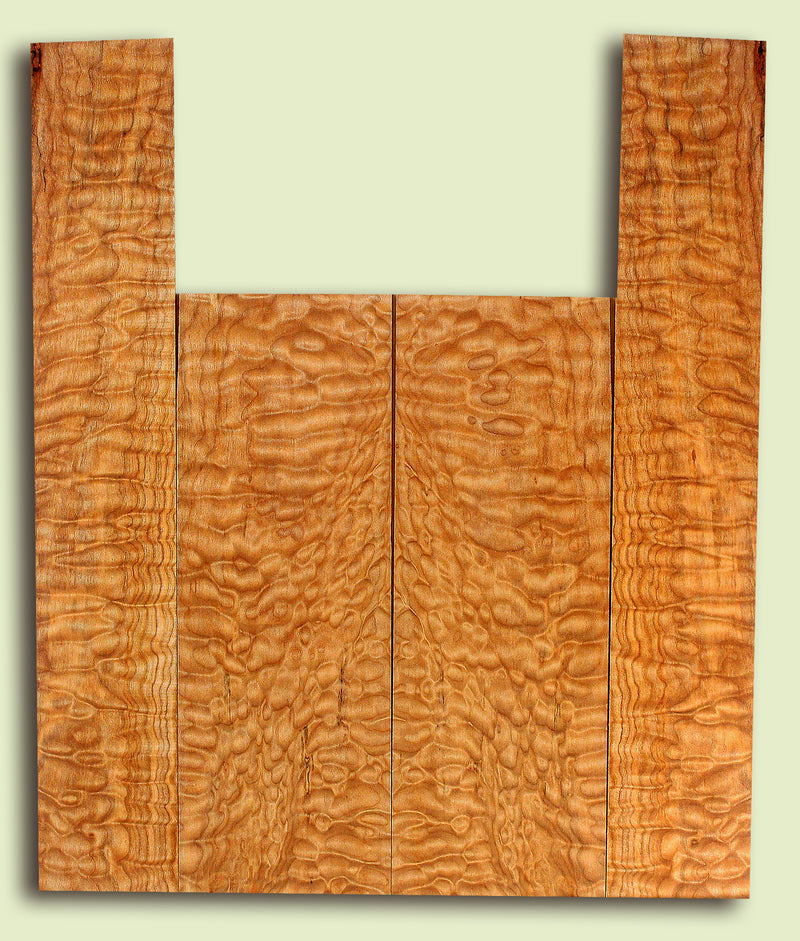 Maple Baritone Ukulele Back and Side Set, Quilted Figure