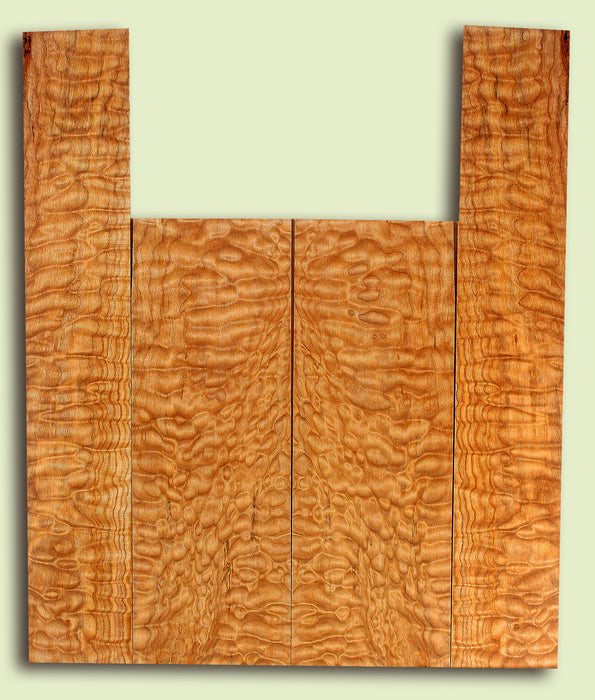 Maple Baritone Ukulele Back and Side Set, Quilted Figure