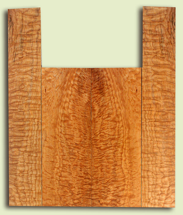 Maple Baritone Ukulele Back and Side Set, Quilted Figure