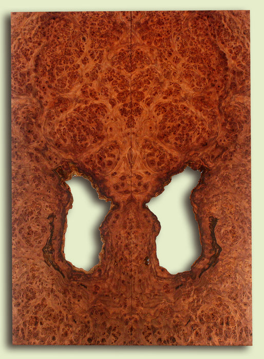 Curly Redwood Solid Body Guitar Drop Top Set, Birds Eye and Ribbon Figure