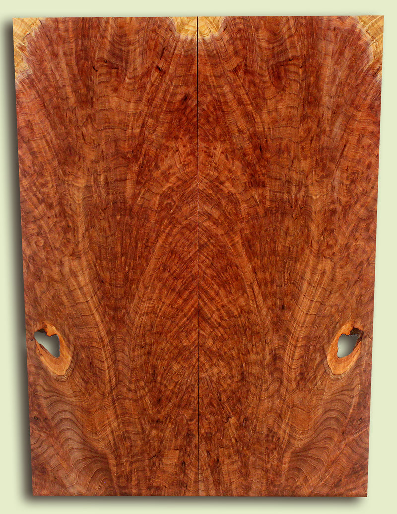 Curly Redwood Solid Body Guitar Drop Top Set, Birds Eye and Ribbon Figure