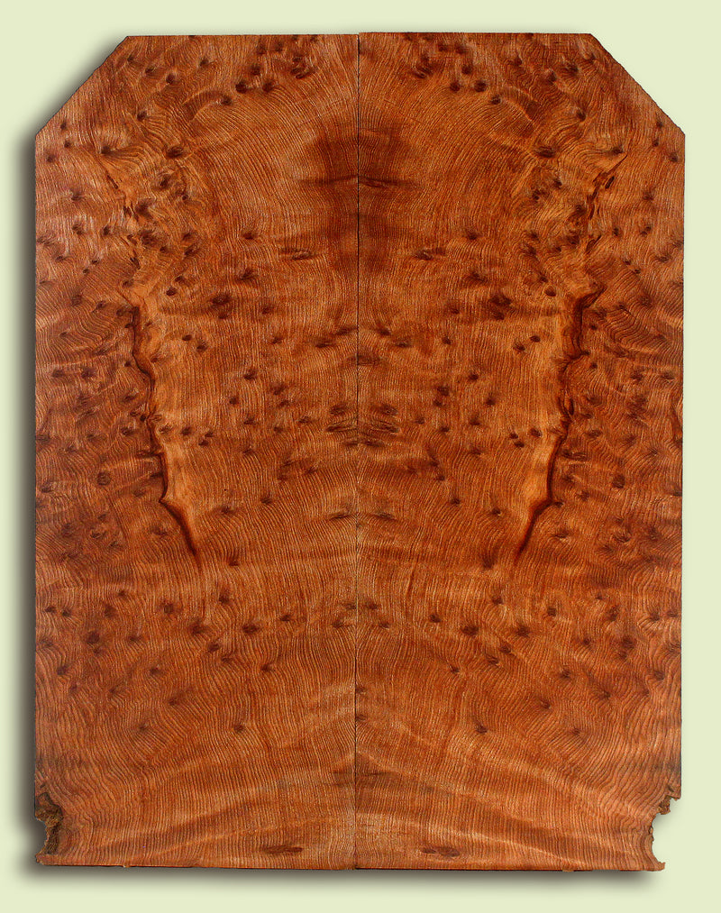 Curly Redwood Guitar Drop Top, Bird's Eye Figure, 2 panels, each 0.27" x 8.5" x 22" S2S