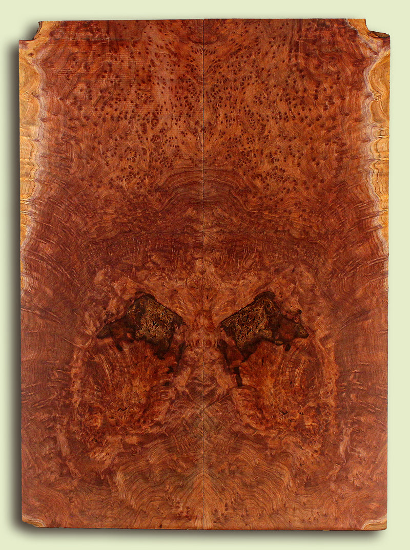 Curly Redwood Guitar Drop Top, Bird's Eye and Ribbon Figure, 2 panels, each 0.25" x 8" x 22.5" S2S