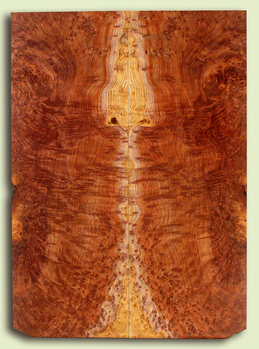 Curly Redwood Guitar Drop Top, Bird's Eye and Ribbon Figure, 2 panels, each 0.26" x 8" x 22.5" S2S