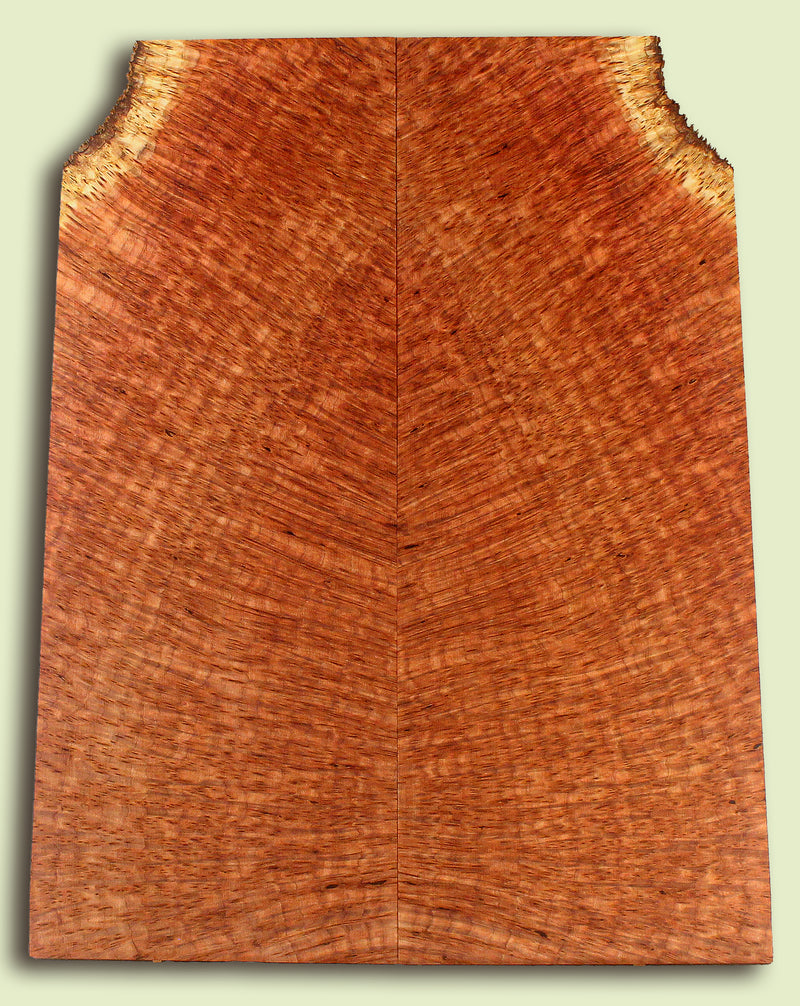Curly Redwood Guitar Drop Top, Ribbon Figure, 1890's, 2 panels, each 0.27" x 8.5" x 22.25" S2S