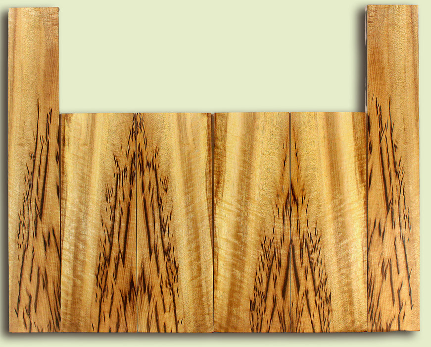 MYUS47530 Myrtlewood Ukulele 6 piece Top, Back, and Sides, Tiger Stripe, 4 panels, each 0.18" x 5.25" x 15.25" and 2 sides, each 0.18" x 3.5" x 22.5"