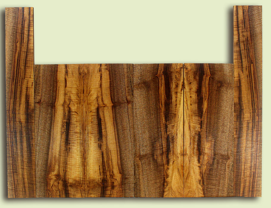 MYUS47535 Myrtlewood Ukulele 6 piece Top, Back, and Sides, Bari, 4 panels, each 0.18" x 6" x 16" and 2 sides, each 0.18" x 3.5" x 23"