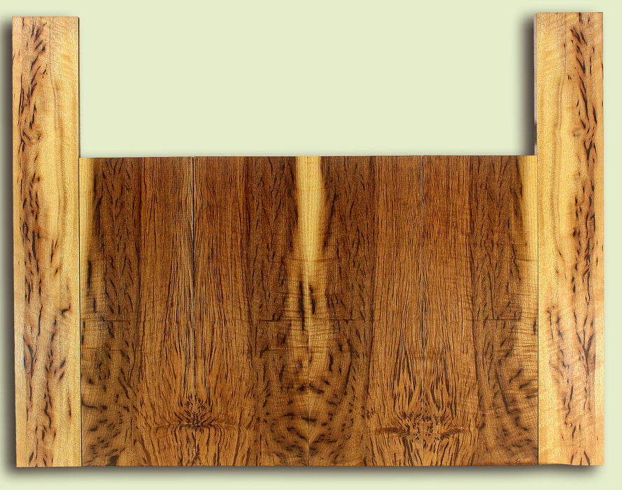 MYUS47537 Myrtlewood Ukulele 6 piece Top, Back, and Sides, Tiger Stripe, 4 panels, each 0.18" x 6" x 16" and 2 sides, each 0.18" x 3.5" x 23.5"