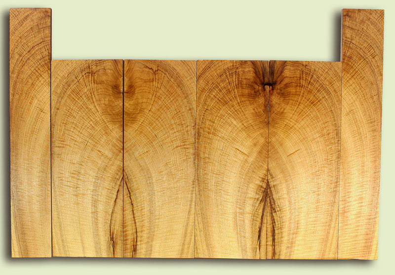 MYUS47540 Myrtlewood Ukulele 6 piece Top, Back, and Sides, Bari, 4 panels, each 0.18" x 6" x 16.5" and 2 sides, each 0.18" x 3.375" x 20.75"