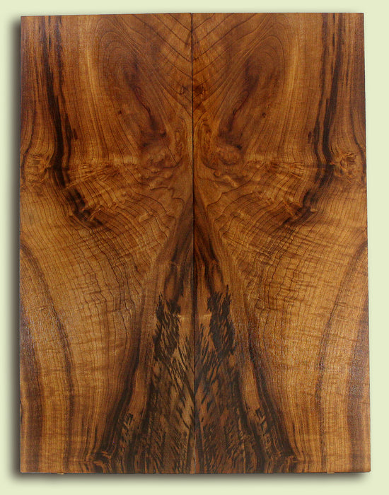 Myrtlewood Guitar Drop Top, Figure and Rare Tiger Stripe, 2 panels, each 0.22" x 8.75" x 23.25" S2S