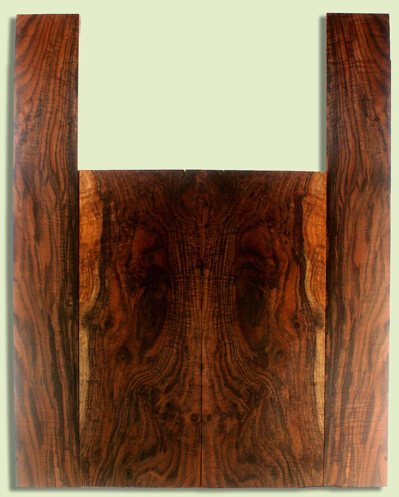 Walnut Guitar B&S set, Dreadnought, Outstanding Figure,  2 panels, each  0.18" x 9.25" x 24" and 2 sides  0.18" x 4.875" x 35.75"  S2S