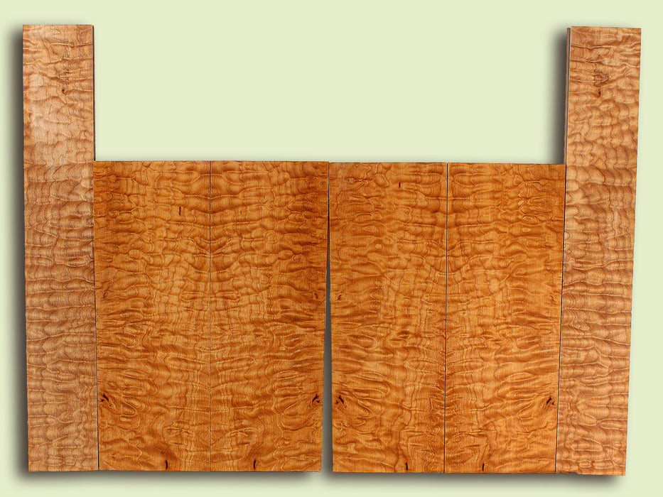 Maple 6 piece Top, Back, Sides, Baritone Ukulele, Figured, Bark inclusion out of layout 