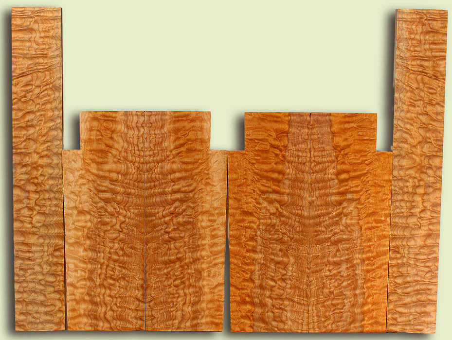 Maple 6 piece Top, Back, Sides, Baritone Ukulele, Figured