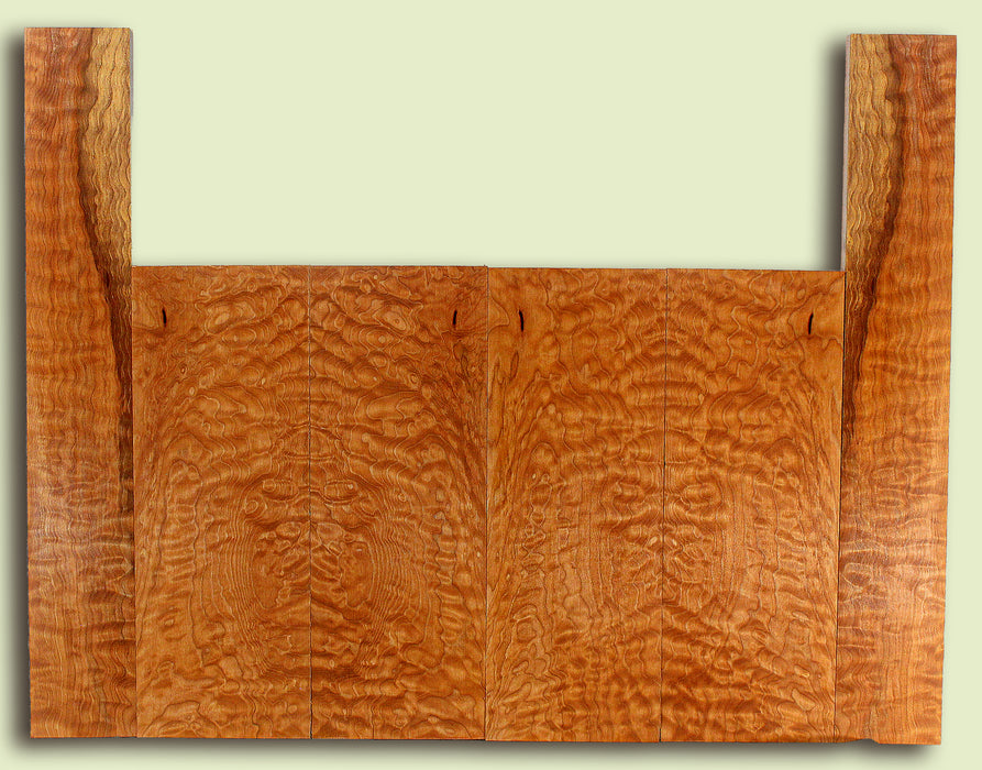 Maple 6 piece Top, Back, Sides, Baritone Ukulele, Figured, Bark inclusion out of layout  