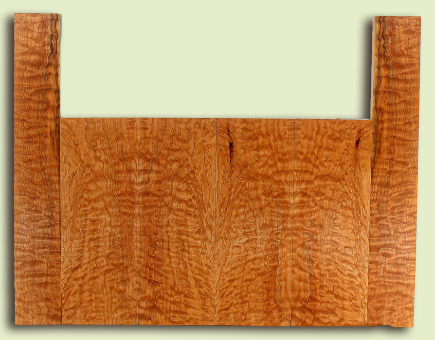 Maple 6 piece Top, Back, Sides, Baritone Ukulele, Figured, Bark inclusion out of layout   