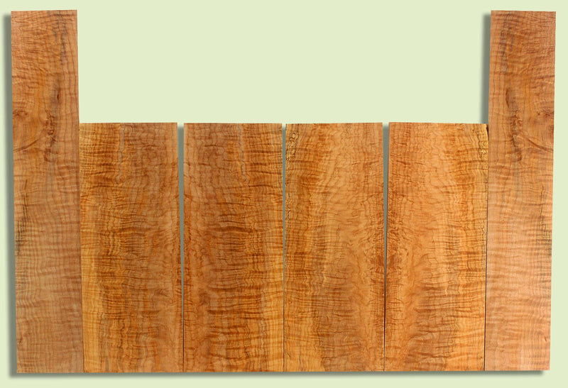 Maple Ukulele 6 piece T,B,&S set, Baritone or Tenor, Fiddleback, 4 panels, each  0.18" x 6.25" x 16" and 2 sides  0.18" x 4" x 23"  S2S