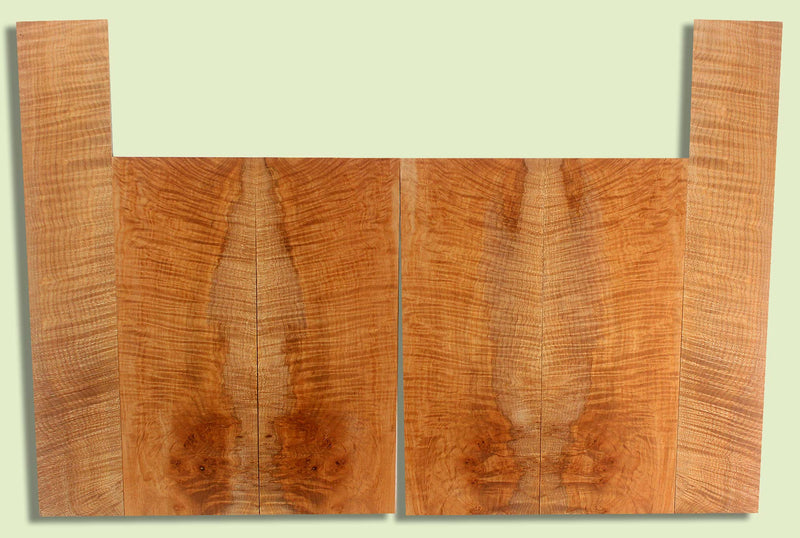 Maple Ukulele 6 piece T,B,&S set, Baritone or Tenor, Fiddleback, 4 panels, each  0.18" x 6." x 16" and 2 sides  0.18" x 4" x 22"  S2S