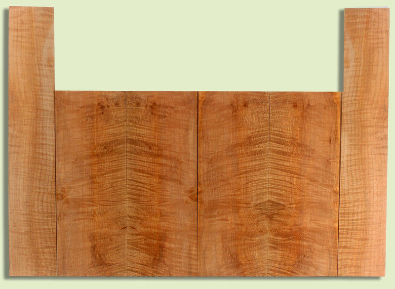 Maple Ukulele 6 piece T,B,&S set, Baritone or Tenor, Fiddleback, 4 panels, each  0.18" x 6." x 16" and 2 sides  0.18" x 4" x 23"  S2S