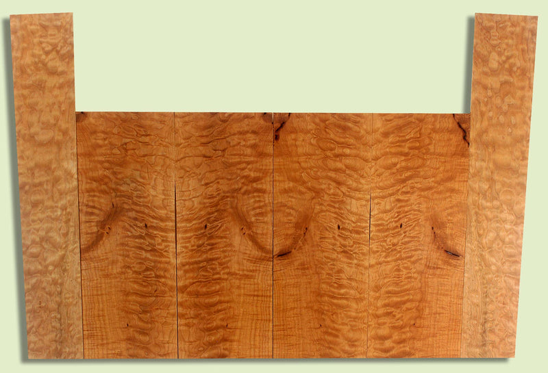 Maple Ukulele 6 piece T,B,&S set, Baritone or Tenor, Quilt Figure, 4 panels, each  0.18" x 6." x 16" and 2 sides  0.18" x 4" x 22"  S2S