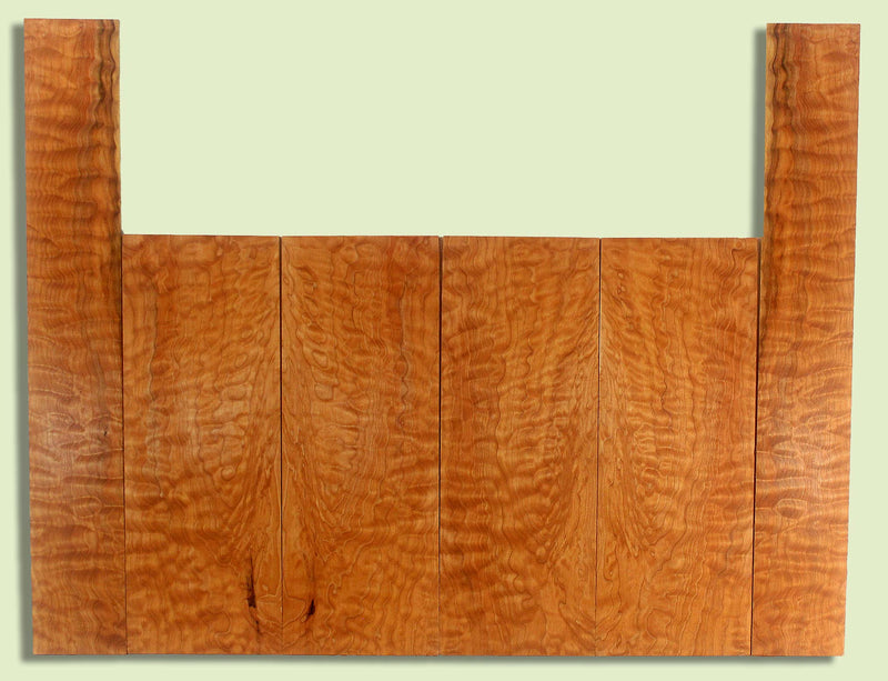 Maple Ukulele 6 piece T,B,&S set, Baritone or Tenor, Quilt Figure, 4 panels, each  0.18" x 5.625" x 15" and 2 sides  0.18" x 3.25" x 22.75"  S2S