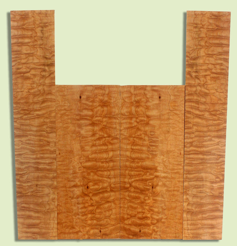 Maple Ukulele B&S set, Baritone or Tenor, Quilt Figure, 2 panels, each  0.18" x 6.25" x 15.625" and 2 sides  0.18" x 4" x 23"  S2S