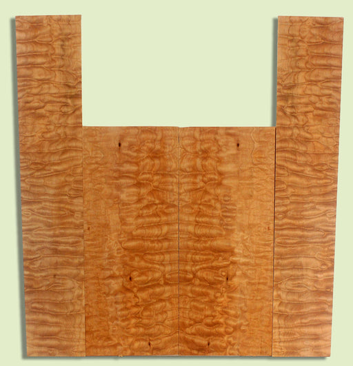 Maple Ukulele B&S set, Baritone or Tenor, Quilt Figure, 2 panels, each  0.18" x 6.25" x 15.625" and 2 sides  0.18" x 4" x 23"  S2S